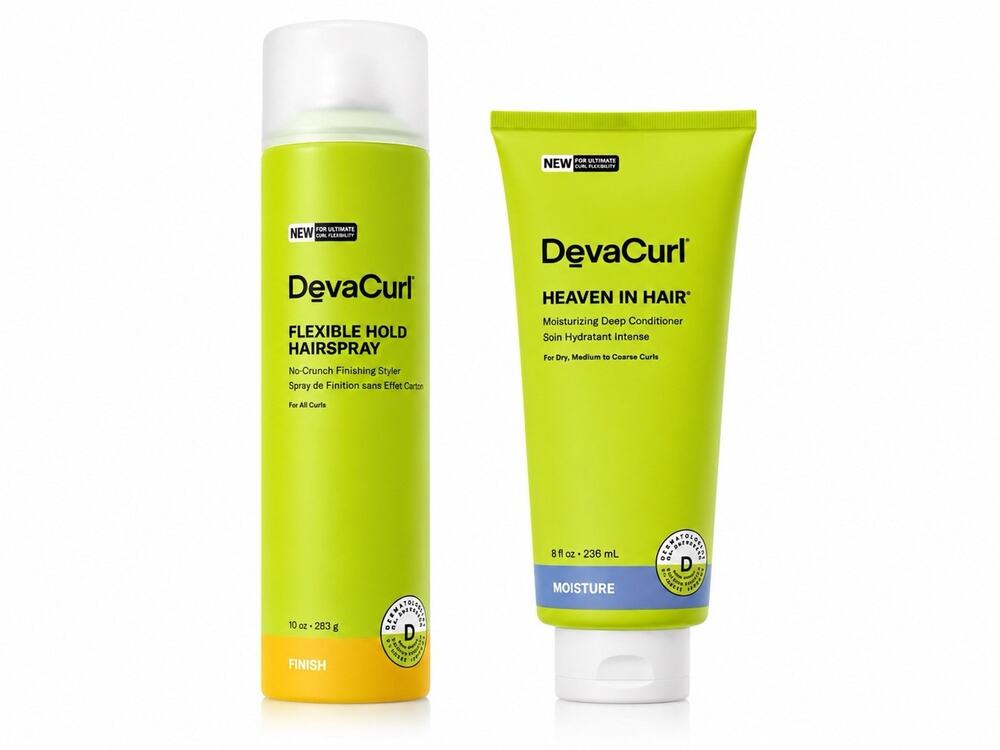 DevaCurl Flexible Hold Hairspray 10 oz & Heaven In Hair Conditioner 8 fl oz